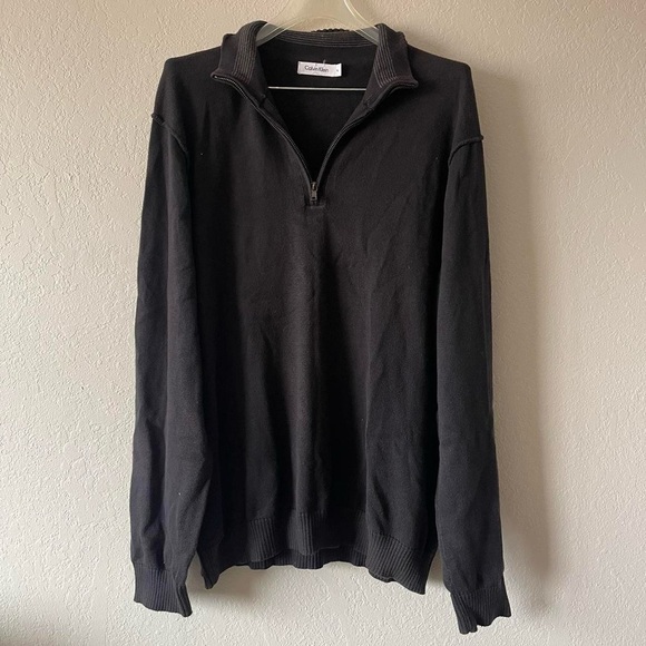 Calvin Klein, Men’s Black1/4 Zip Longsleeve Turtleneck Sweater, Size XL - Picture 1 of 7